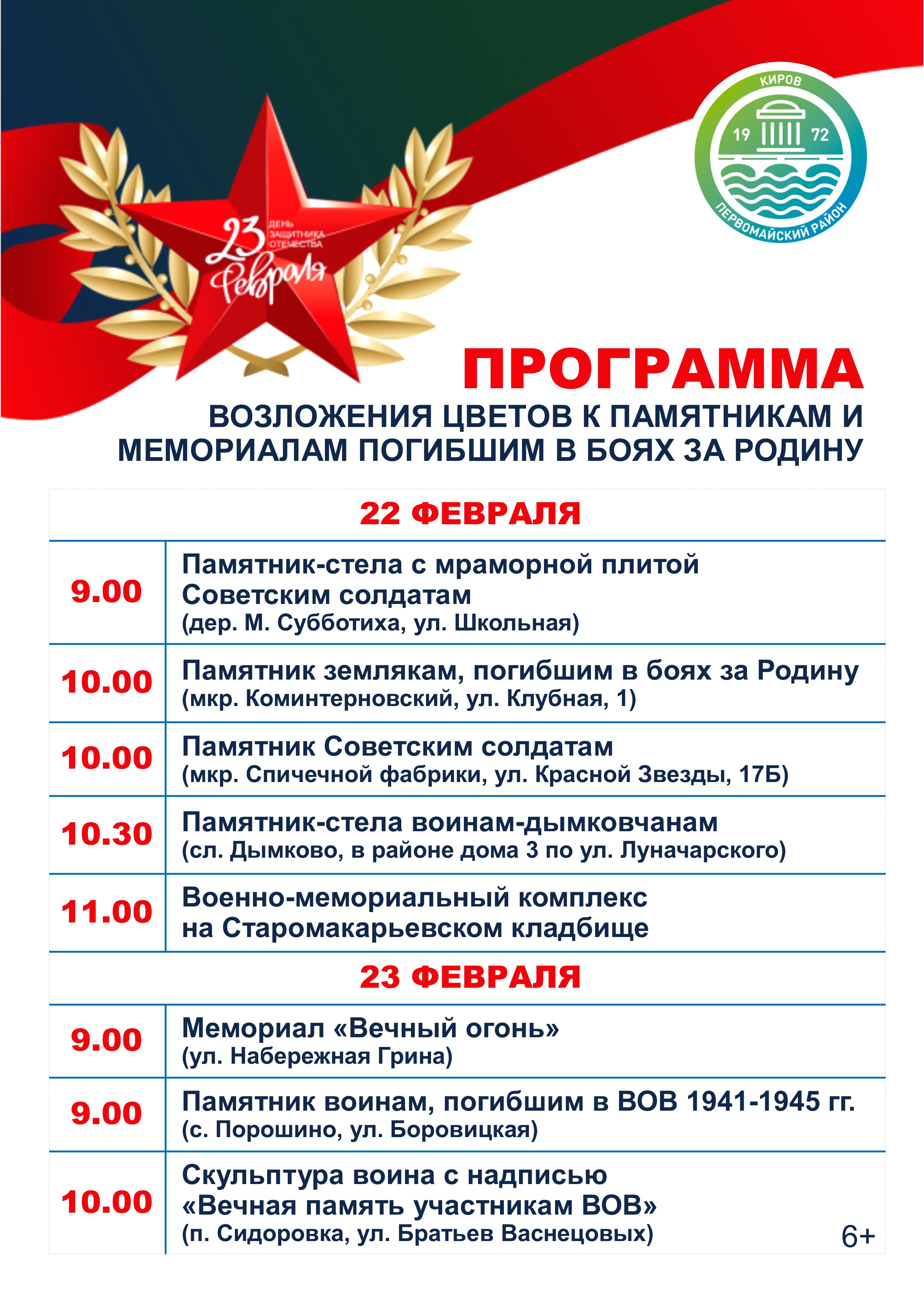 Возложение цветов к памятникам.